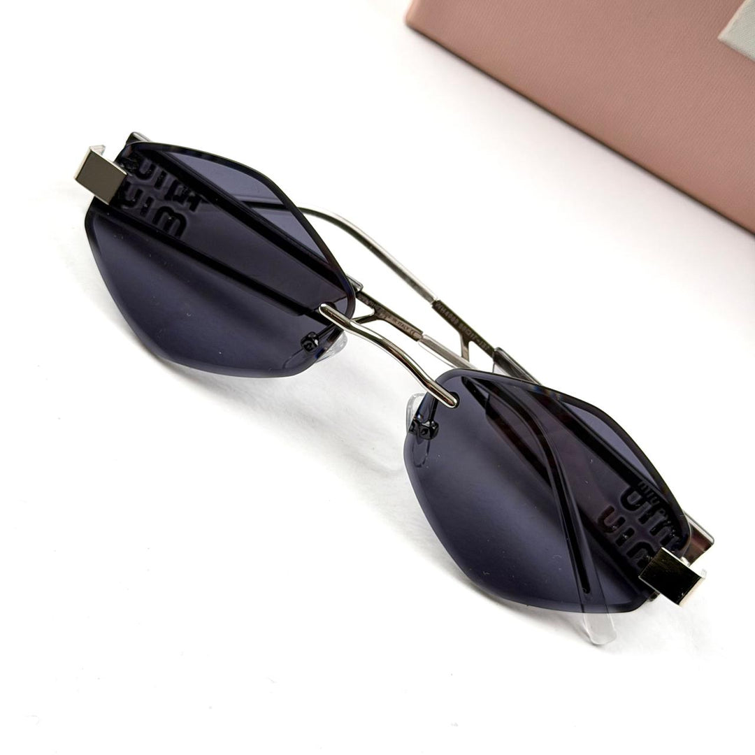 Miu Miu Edge Slim Rimless - Silver Black - Giiz store
