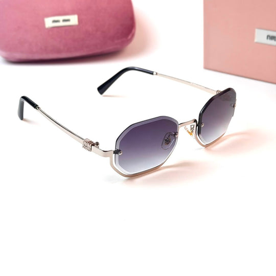 MIU MIU Geometric Octagonal – Silver Purple Gradient - Giiz store