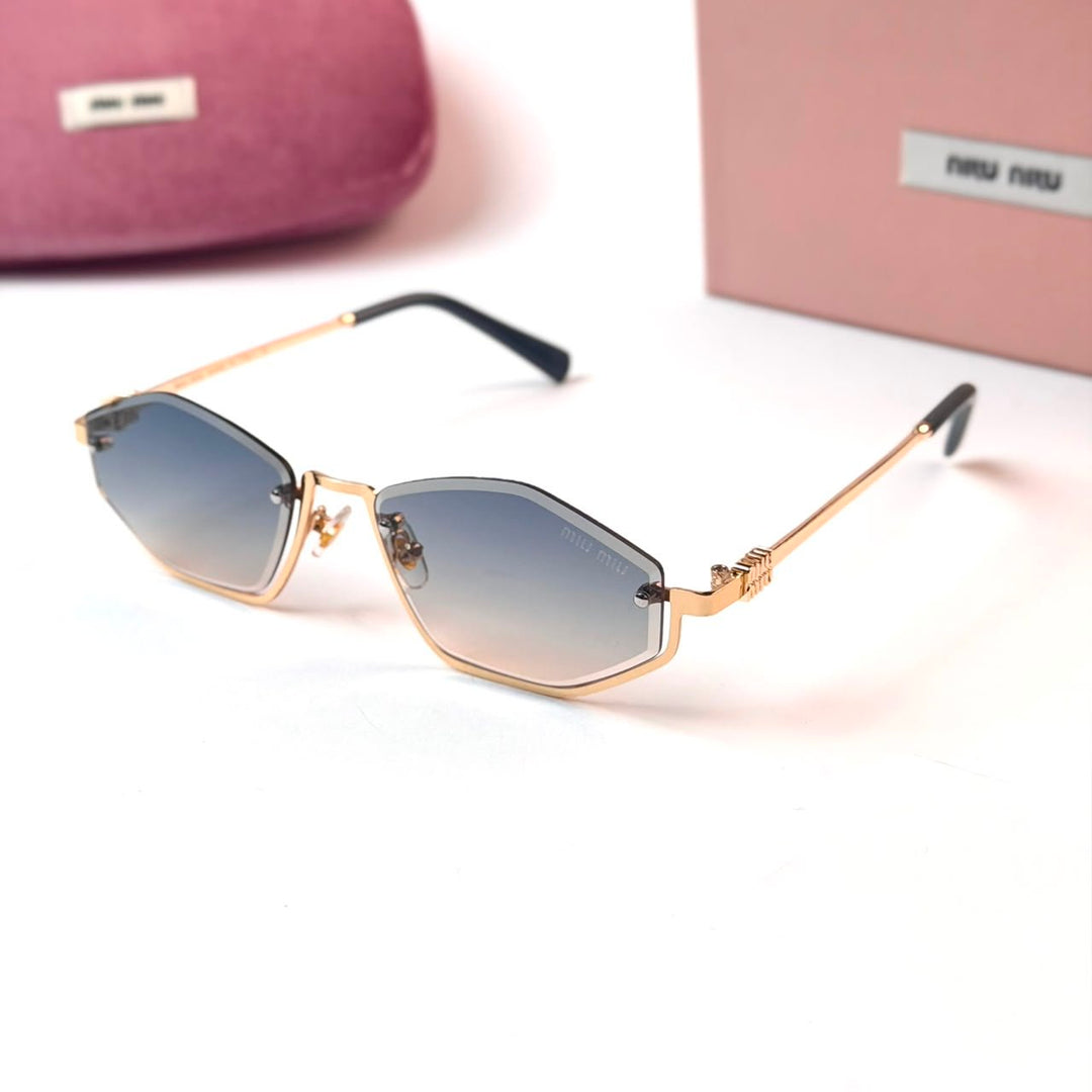 Miu Miu Geometric Rimless – Gold Grey - Giiz store