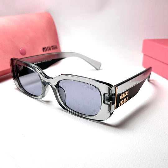 Miu Miu Glimpse Rectangle - Transparent Gray - Giiz store