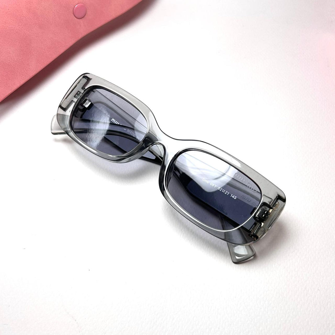 Miu Miu Glimpse Rectangle - Transparent Gray - Giiz store