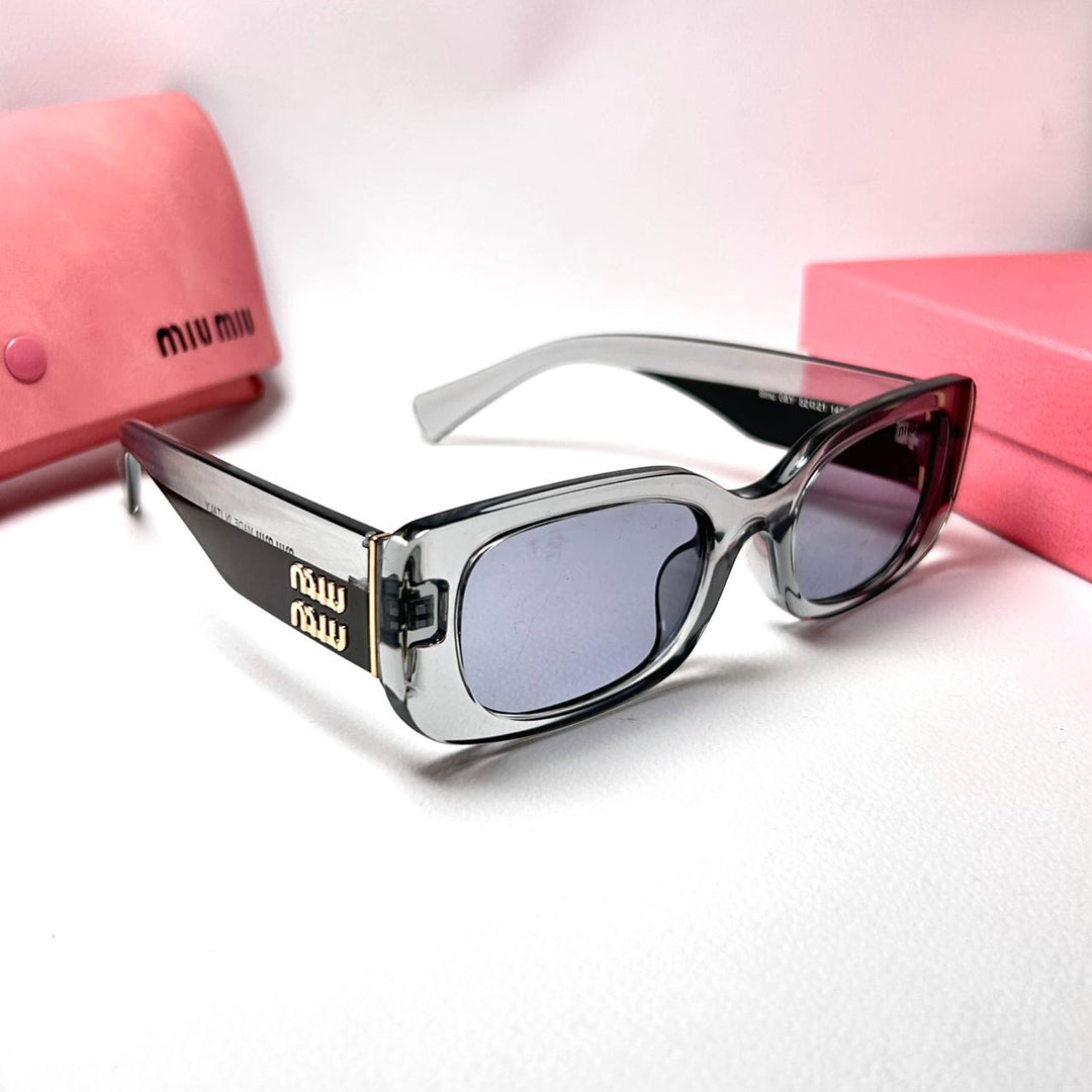 Miu Miu Glimpse Rectangle - Transparent Gray - Giiz store