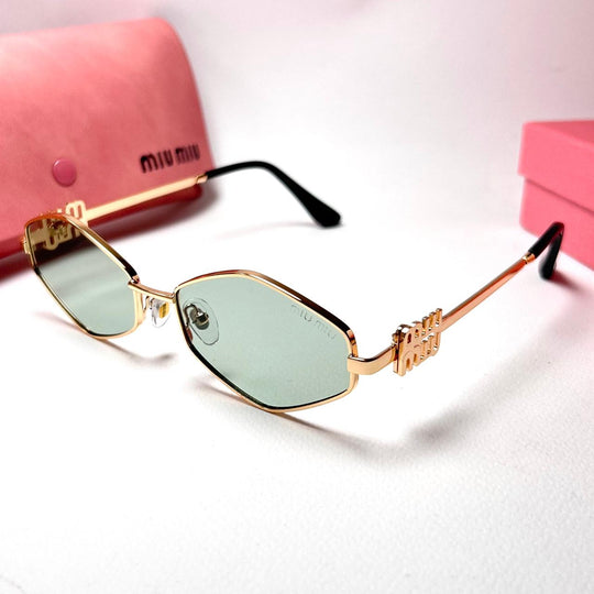 Miu Miu Irregular MU56ZS – Golden Mint - Giiz store