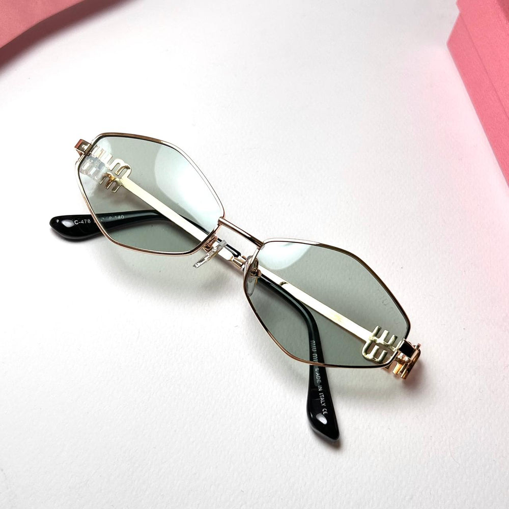 Miu Miu Irregular MU56ZS – Golden Mint - Giiz store