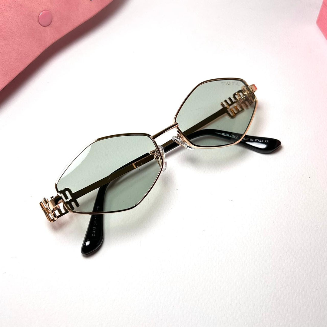 Miu Miu Irregular MU56ZS – Golden Mint - Giiz store