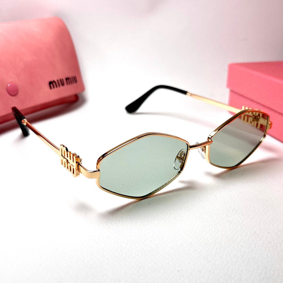 Miu Miu Irregular MU56ZS – Golden Mint - Giiz store