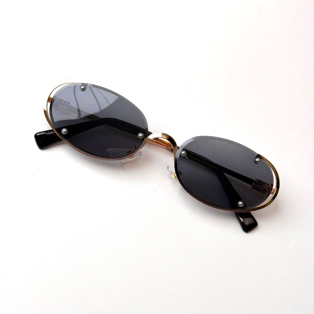 MIU MIU Logo MU A54S – Gold Black Smoke - Giiz store
