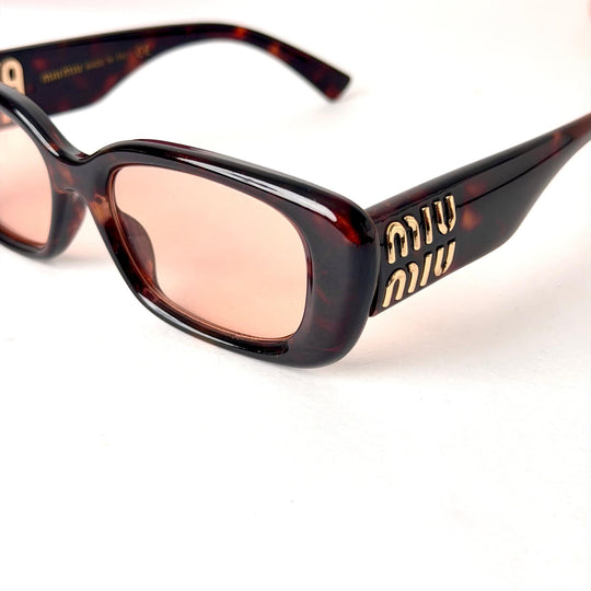 Miu Miu Logo Rectangle – Dark Havana - Giiz store