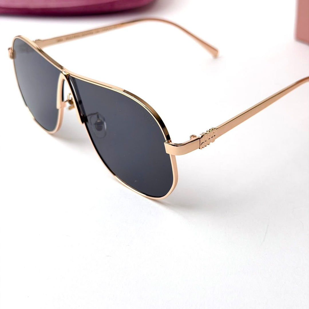 Miu Miu MU A56S Aviator – Gold Black - Giiz store