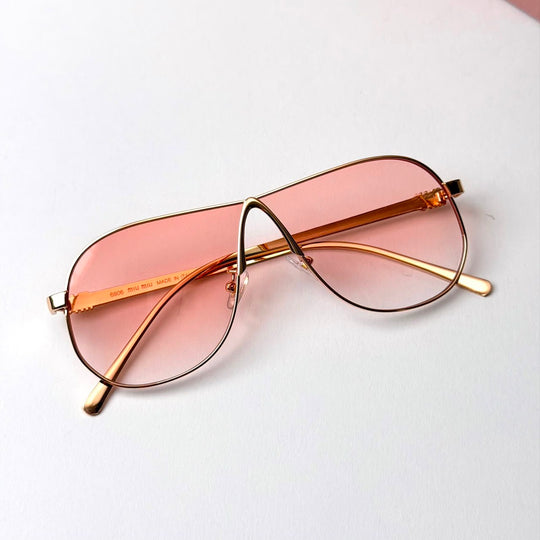 Miu Miu MU A56S Aviator – Gold Pink - Giiz store