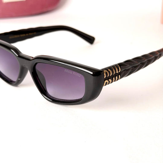 Miu Miu Narrow Rectangle – Black Purple - Giiz store
