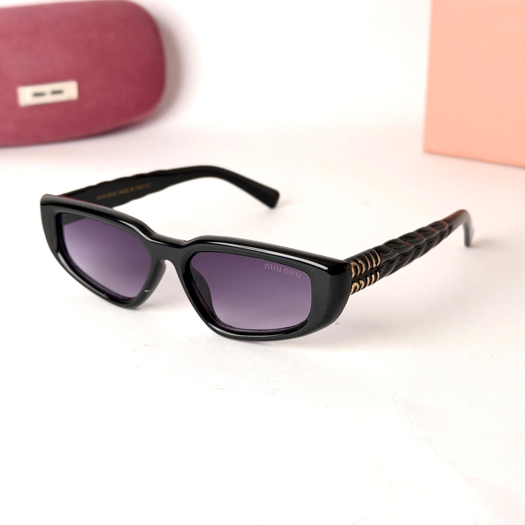 Miu Miu Narrow Rectangle – Black Purple - Giiz store