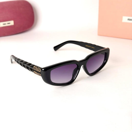 Miu Miu Narrow Rectangle – Black Purple - Giiz store
