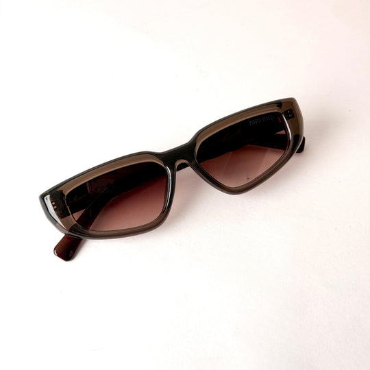 Miu Miu Narrow Rectangle – Brown - Giiz store