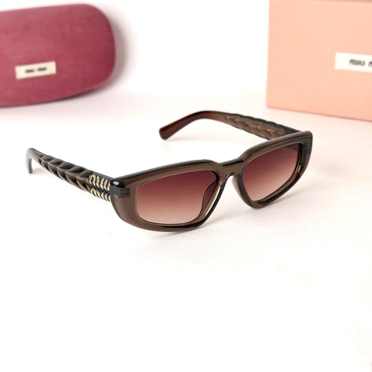 Miu Miu Narrow Rectangle – Brown - Giiz store