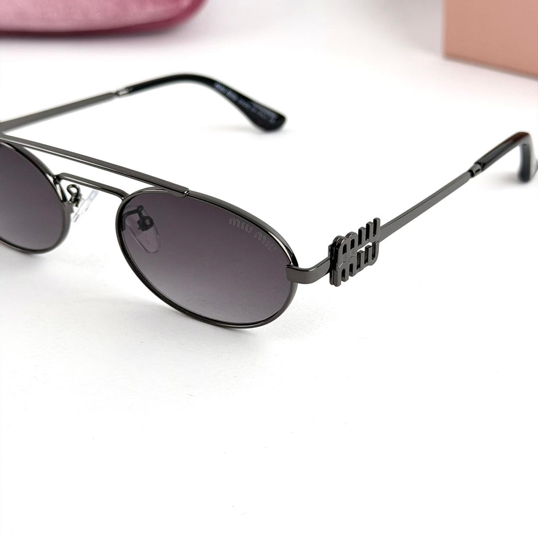 Miu Miu Noir Oval – Gunmetal Smoke Edition - Giiz store