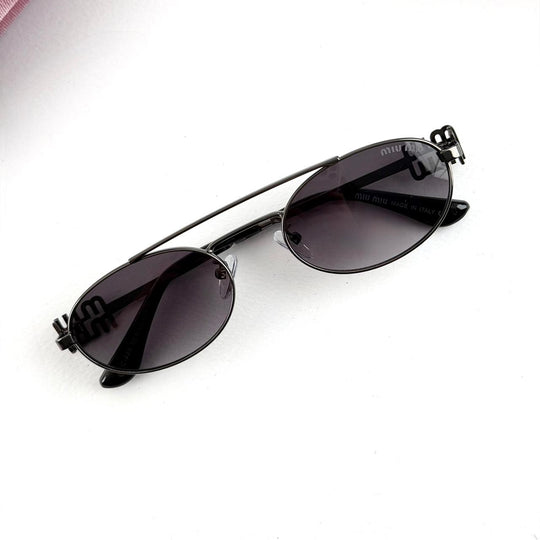 Miu Miu Noir Oval – Gunmetal Smoke Edition - Giiz store