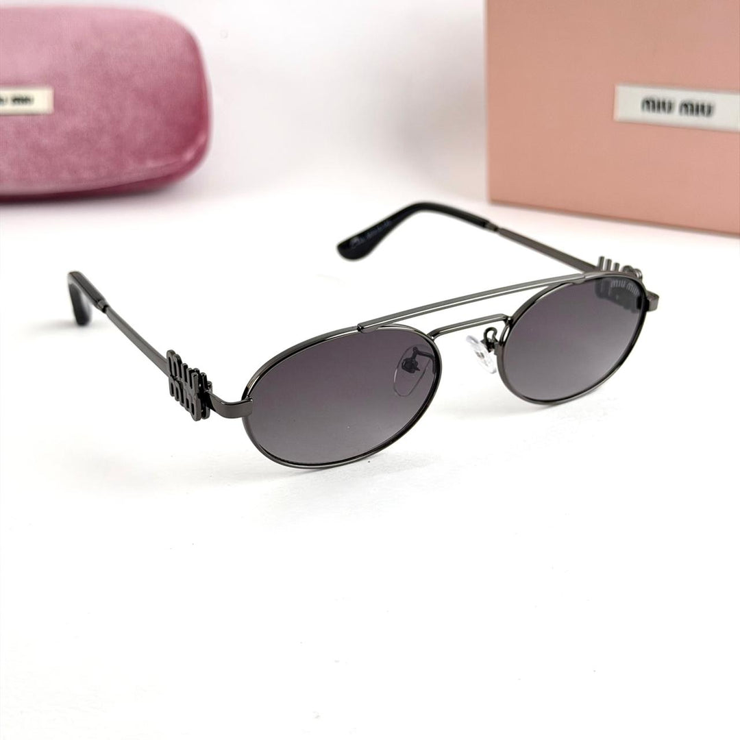 Miu Miu Noir Oval – Gunmetal Smoke Edition - Giiz store