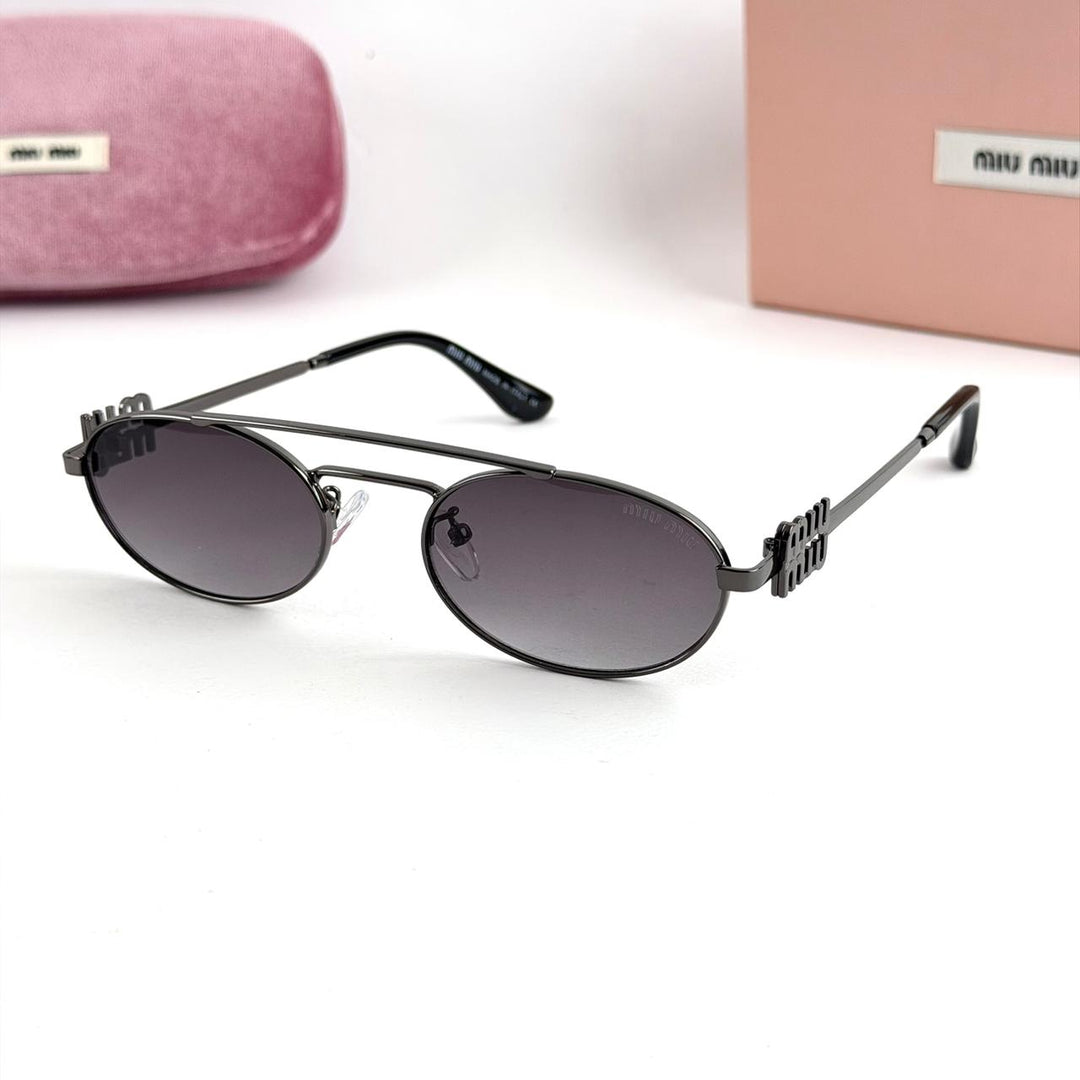 Miu Miu Noir Oval – Gunmetal Smoke Edition - Giiz store