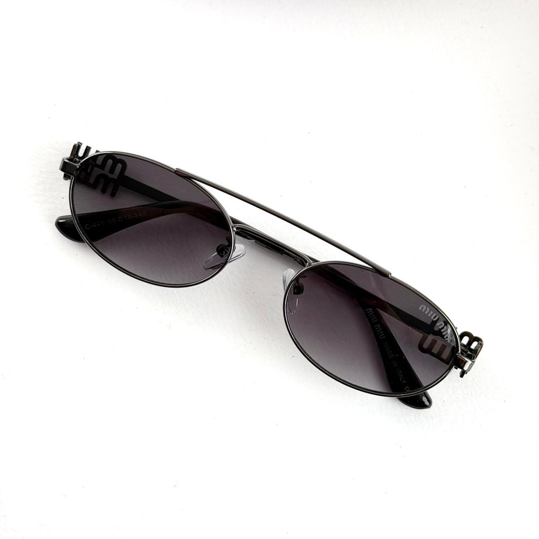 Miu Miu Noir Oval – Gunmetal Smoke Edition - Giiz store