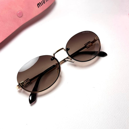 Miu Miu Oval A54S - Brown - Giiz store