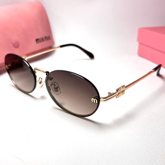 Miu Miu Oval A54S - Brown - Giiz store