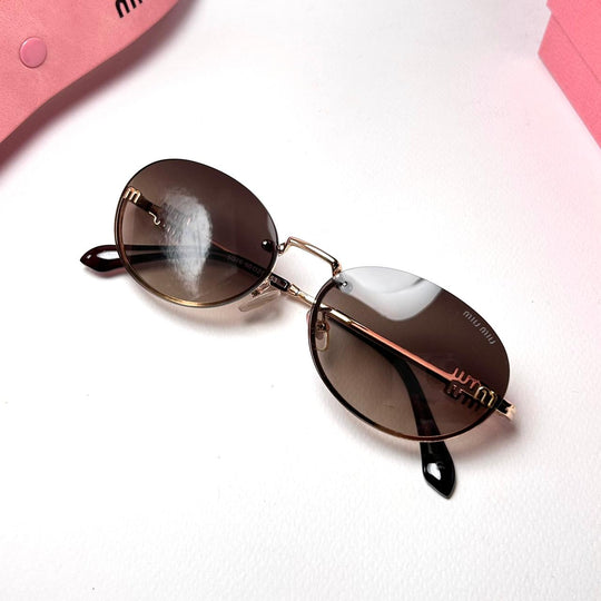 Miu Miu Oval A54S - Brown - Giiz store