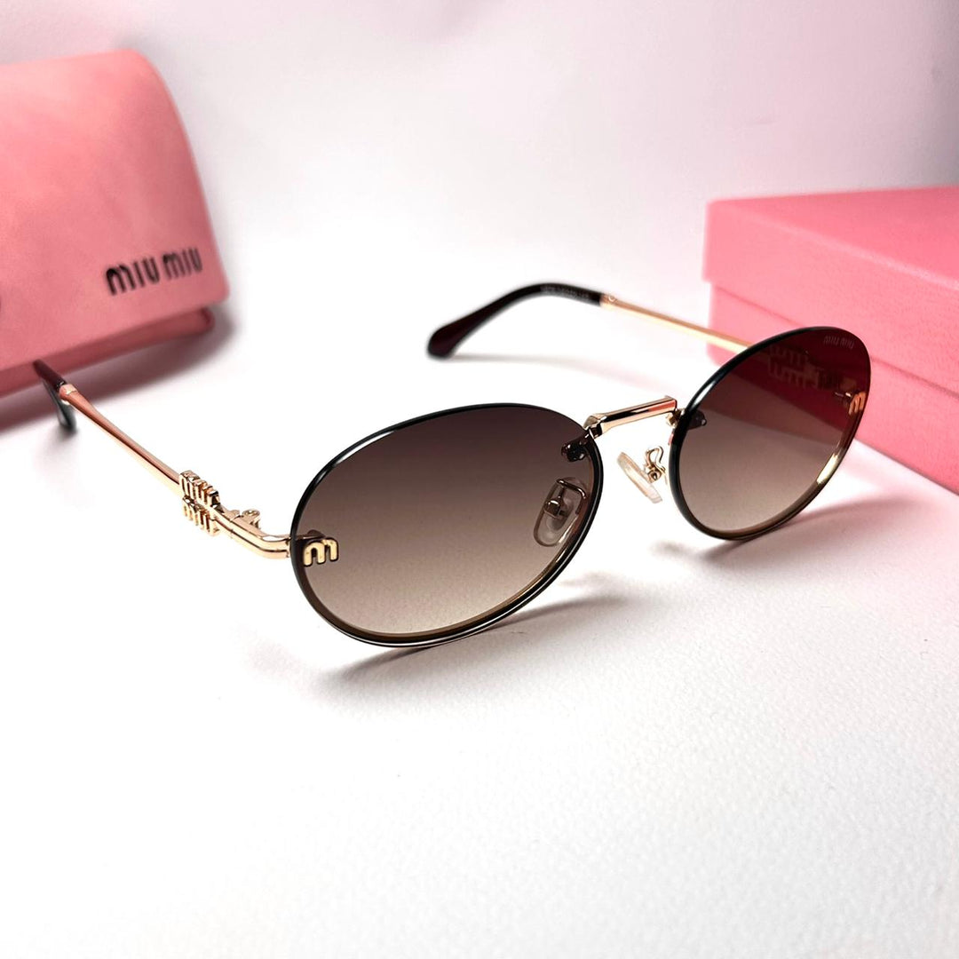 Miu Miu Oval A54S - Brown - Giiz store
