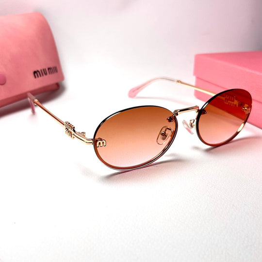 Miu Miu Oval A54S - Light Brown - Giiz store