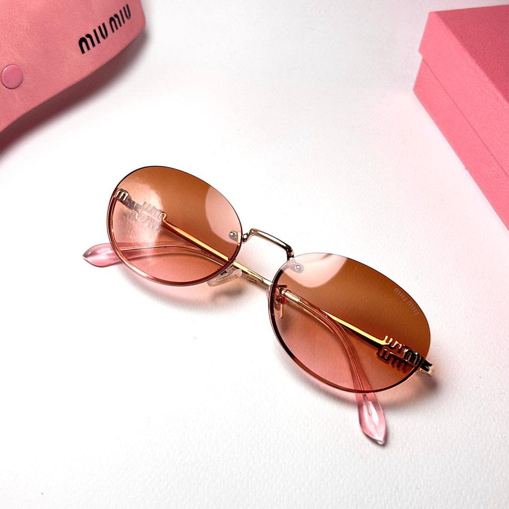 Miu Miu Oval A54S - Light Brown - Giiz store