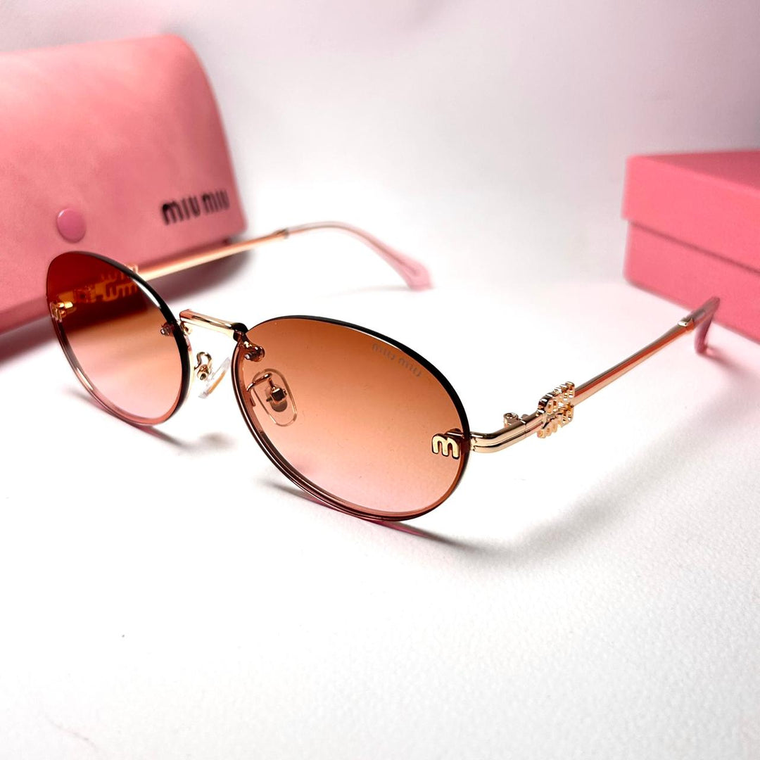 Miu Miu Oval A54S - Light Brown - Giiz store