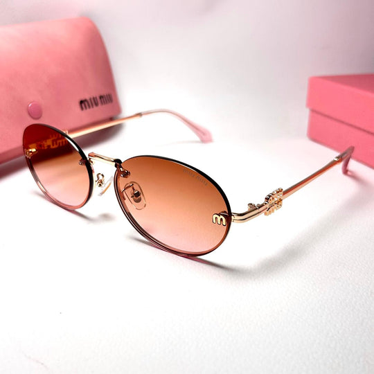 Miu Miu Oval A54S - Light Brown - Giiz store