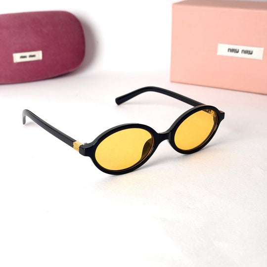 Miu Miu Oval – Black Yellow Lenses - Giiz store