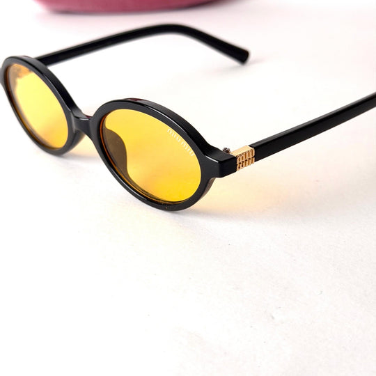 Miu Miu Oval – Black Yellow Lenses - Giiz store