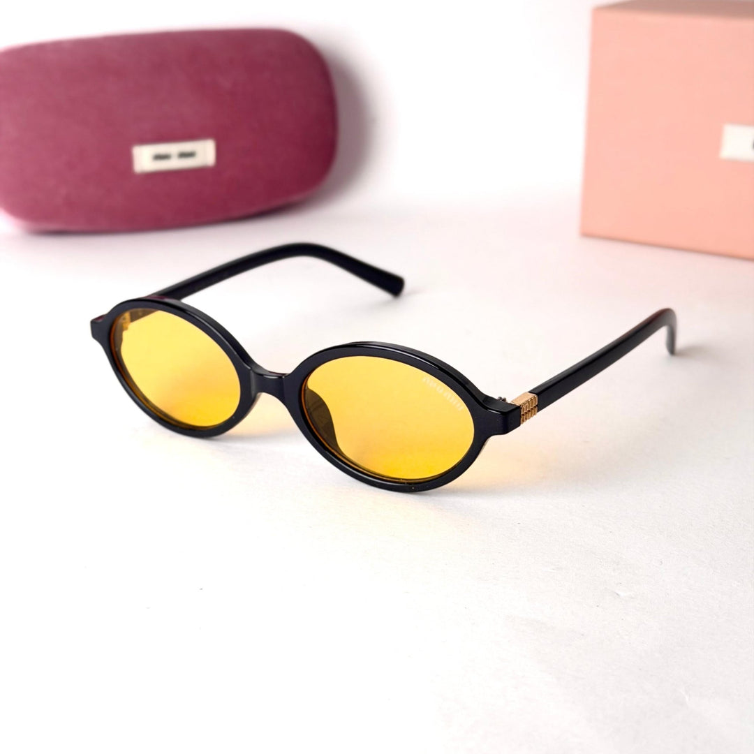 Miu Miu Oval – Black Yellow Lenses - Giiz store