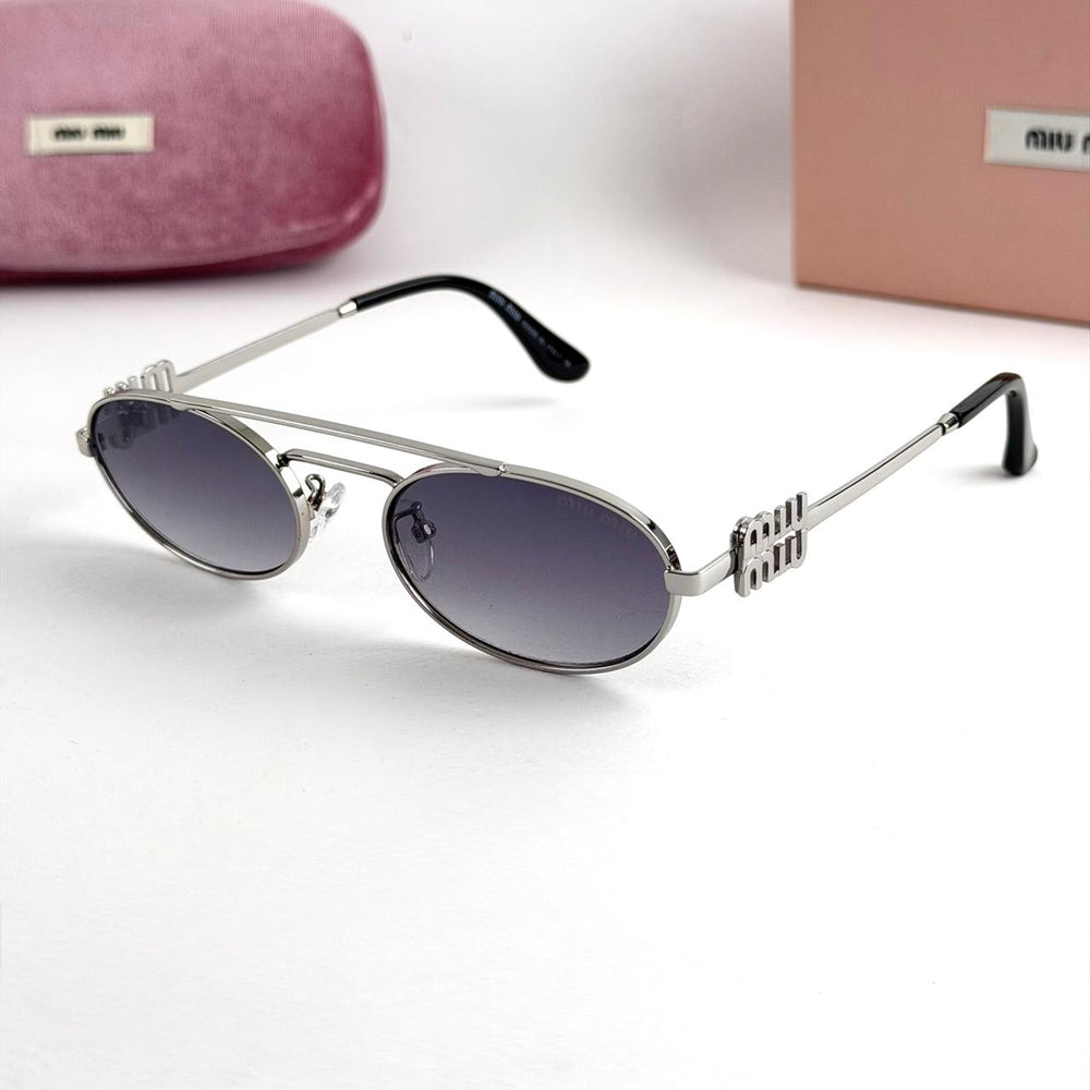 Miu Miu Oval Metal – Silver Grey Edition - Giiz store