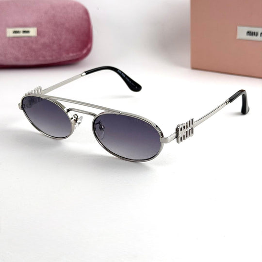 Miu Miu Oval Metal – Silver Grey Edition - Giiz store
