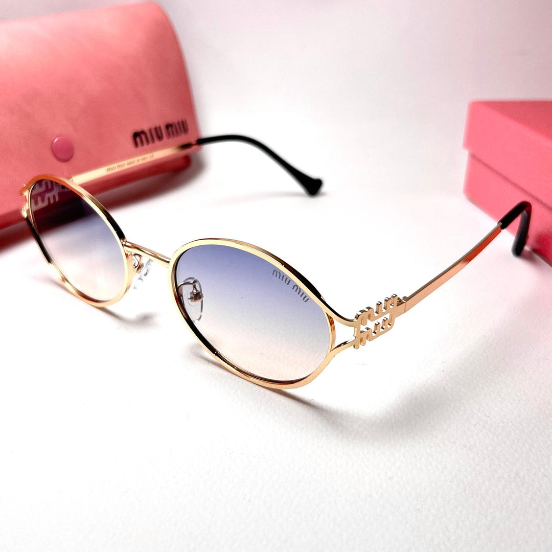 Miu Miu Oval SMU 52Y - Blue Gradient - Giiz store