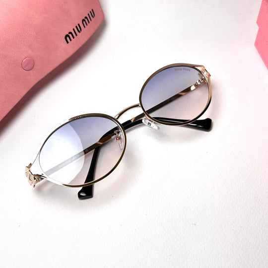 Miu Miu Oval SMU 52Y - Blue Gradient - Giiz store