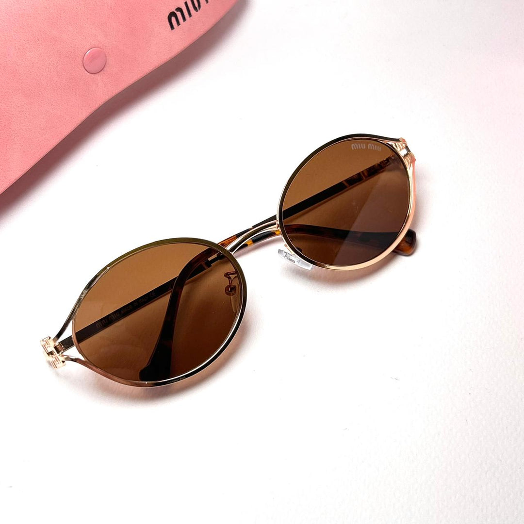 Miu Miu Oval SMU 52Y – Brown - Giiz store