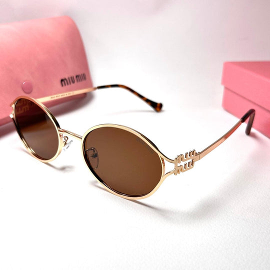 Miu Miu Oval SMU 52Y – Brown - Giiz store