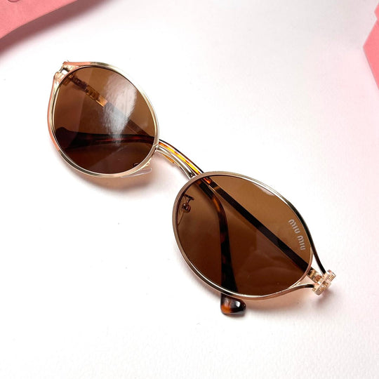 Miu Miu Oval SMU 52Y – Brown - Giiz store