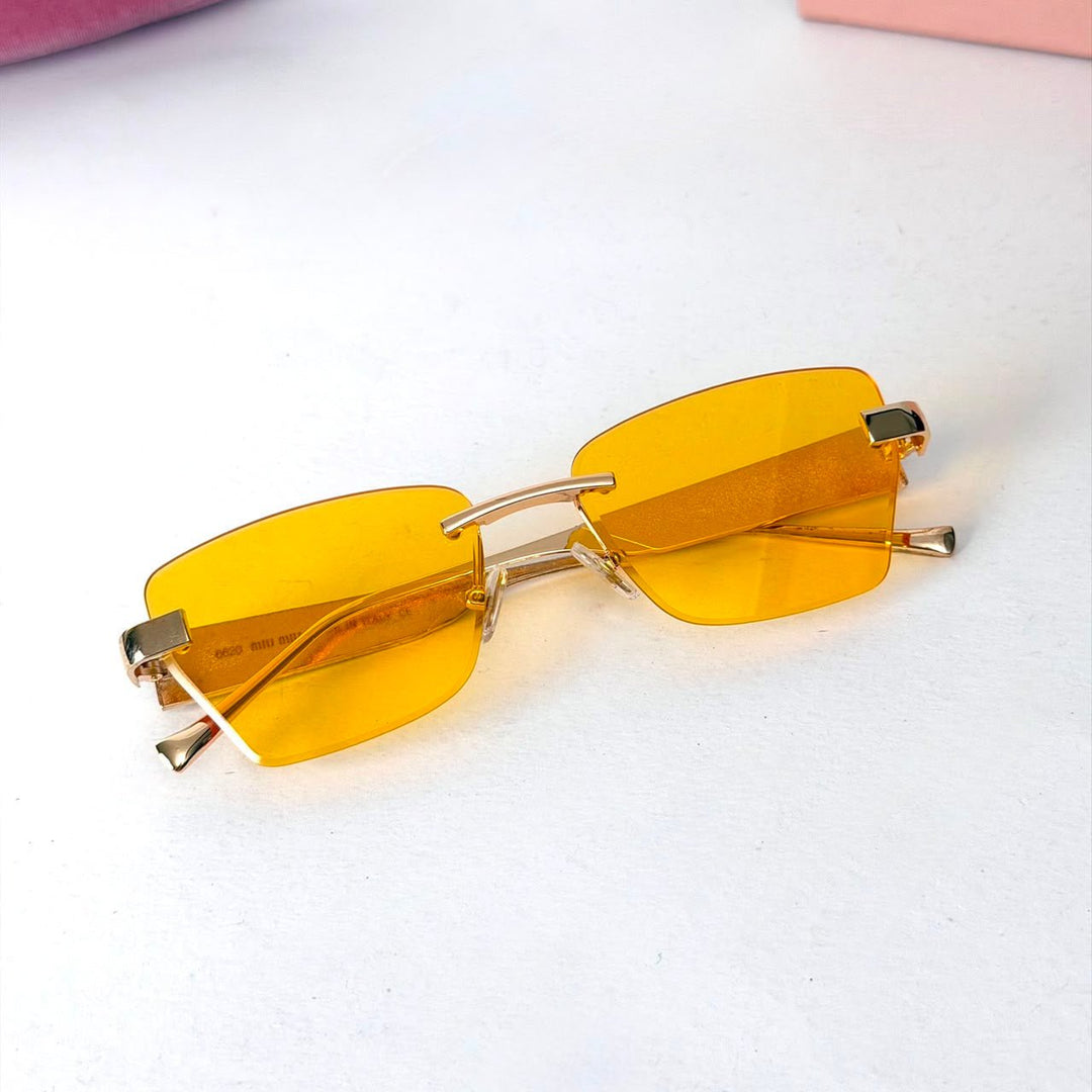 Miu Miu Rimless Rectangle – Amber - Giiz store