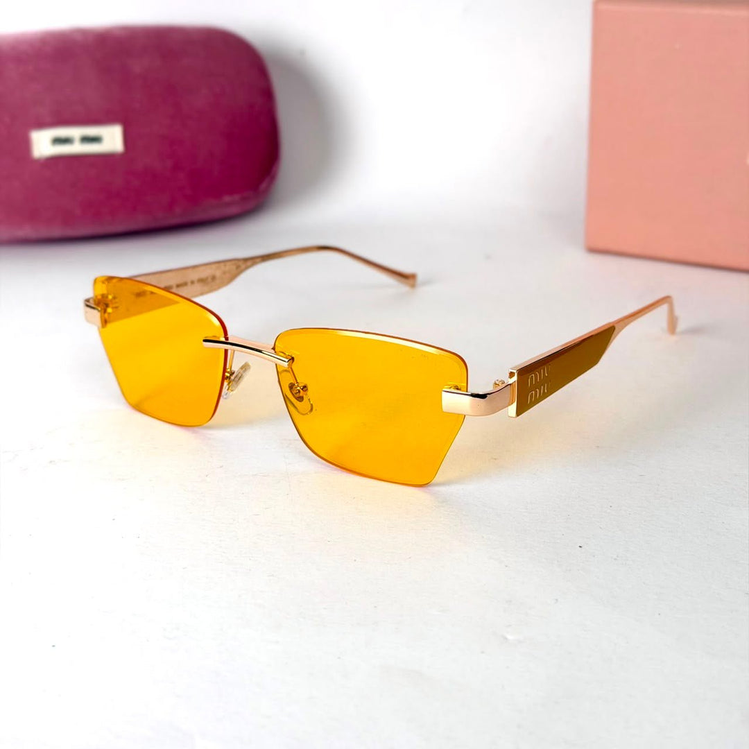 Miu Miu Rimless Rectangle – Amber - Giiz store