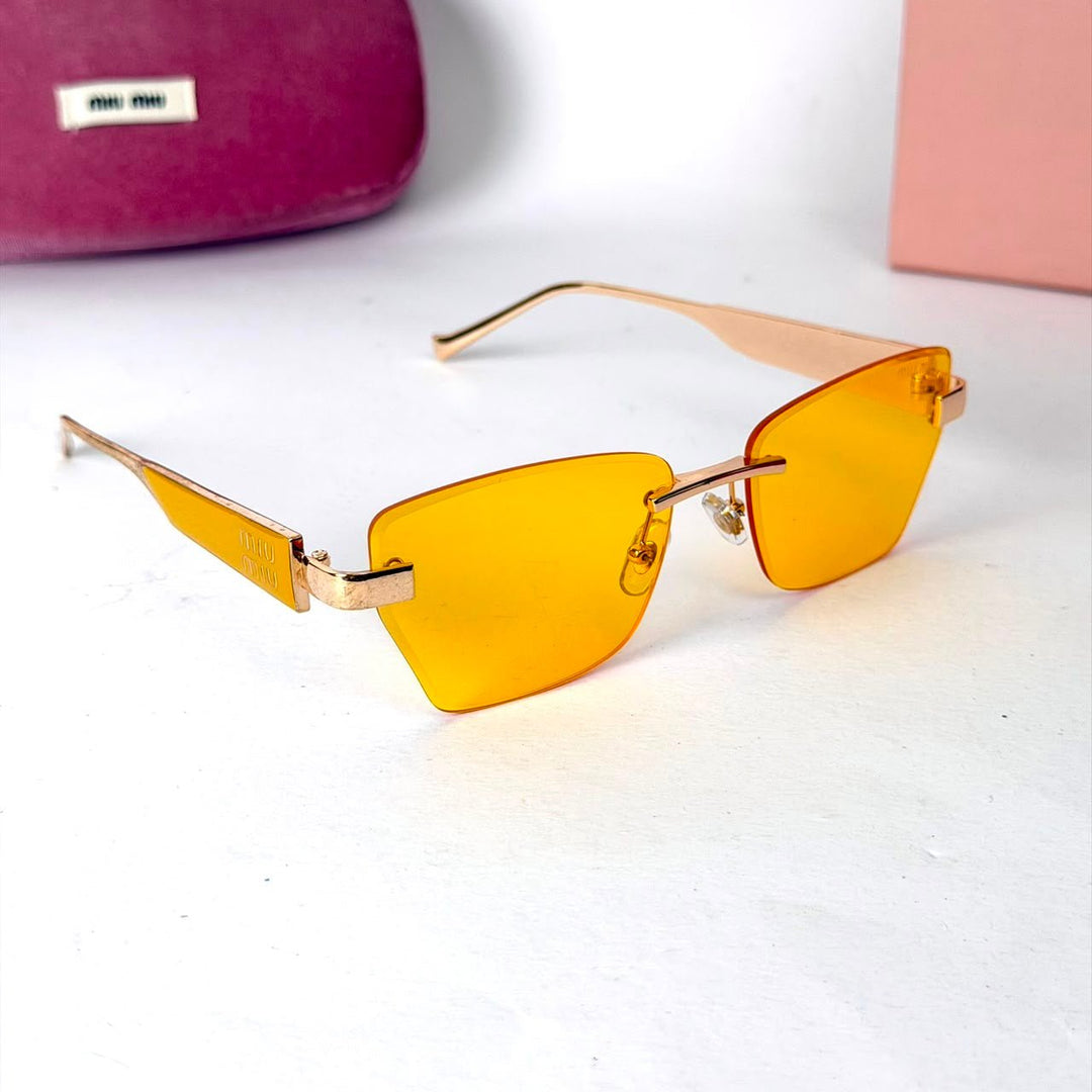 Miu Miu Rimless Rectangle – Amber - Giiz store