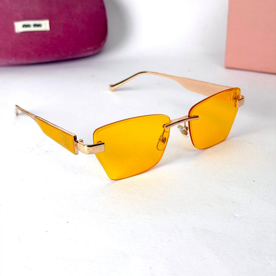 Miu Miu Rimless Rectangle – Amber - Giiz store