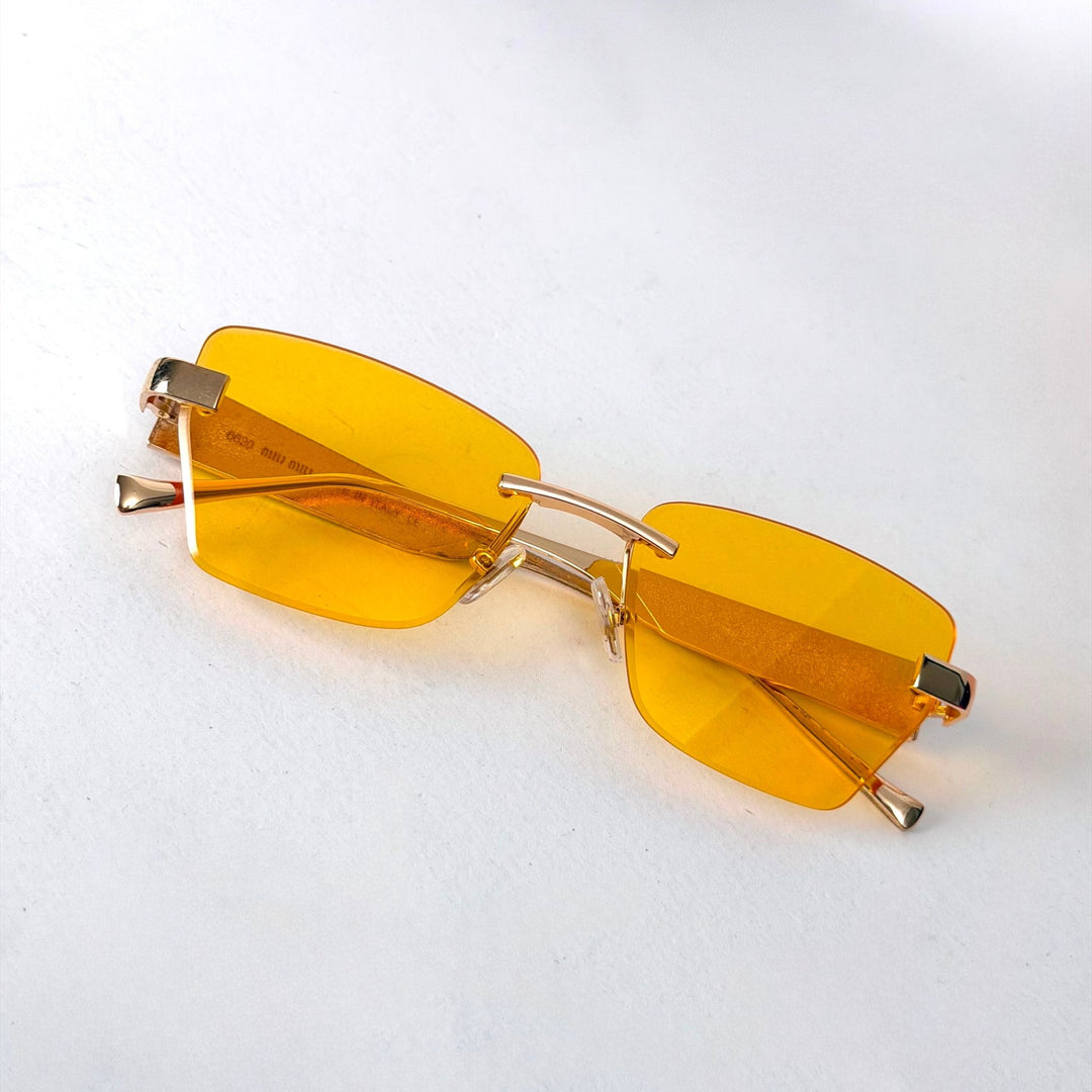Miu Miu Rimless Rectangle – Amber - Giiz store