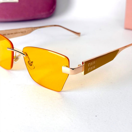Miu Miu Rimless Rectangle – Amber - Giiz store
