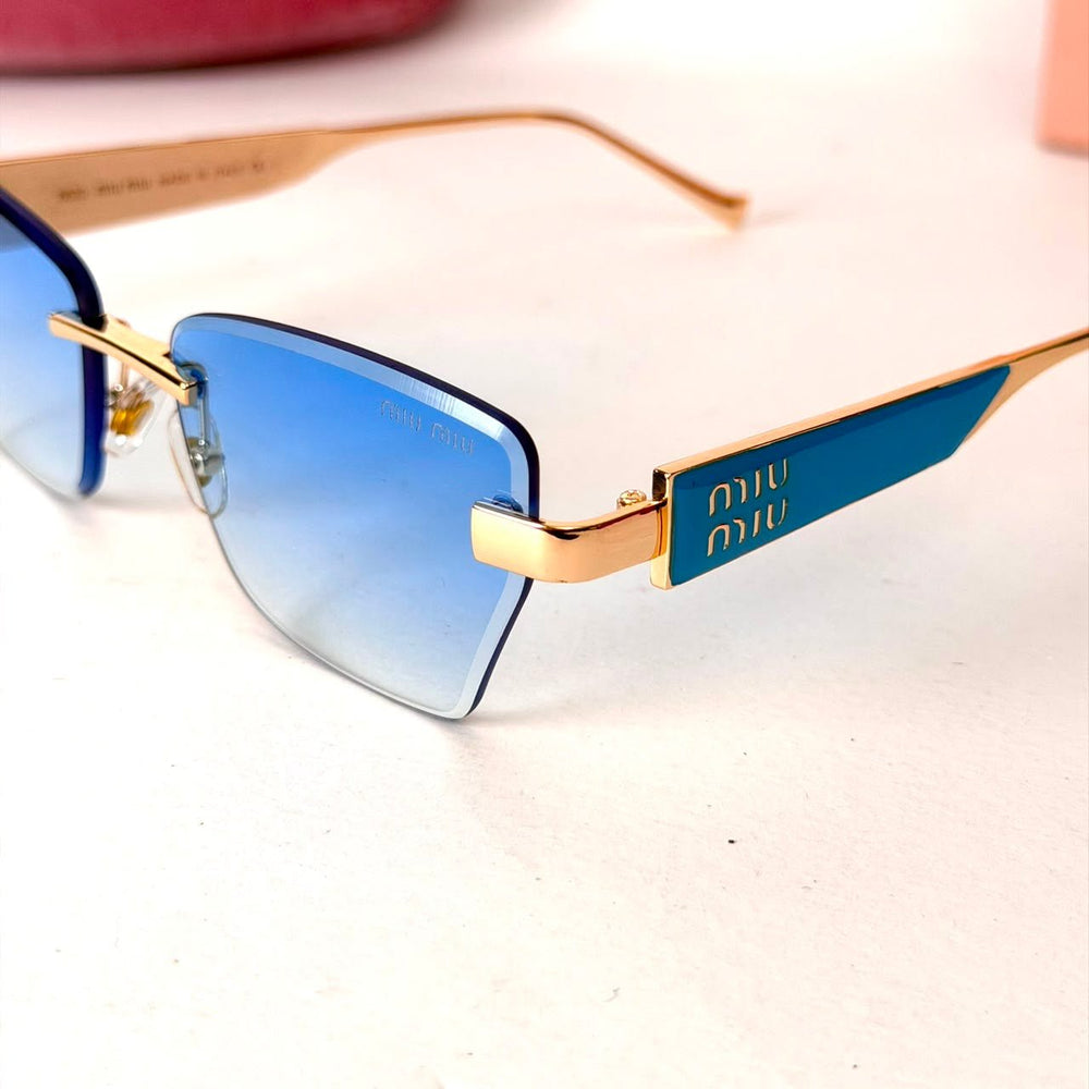 Miu Miu Rimless Rectangle – Blue Gradient - Giiz store
