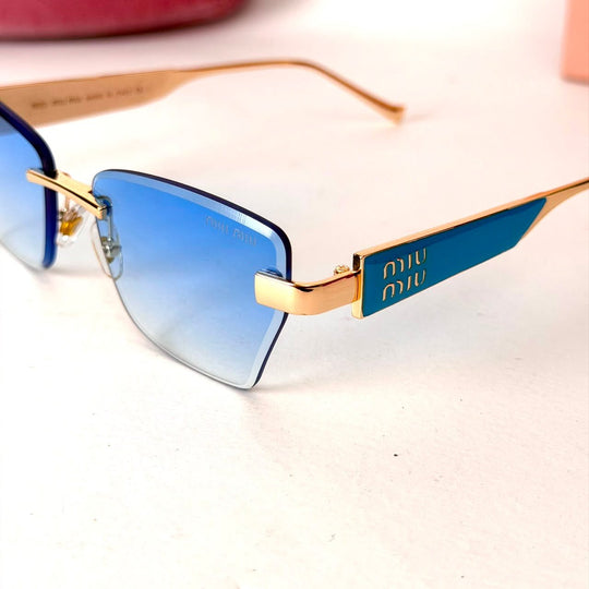 Miu Miu Rimless Rectangle – Blue Gradient - Giiz store